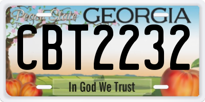 GA license plate CBT2232