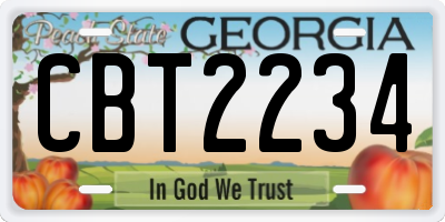 GA license plate CBT2234