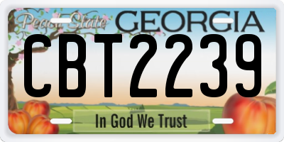 GA license plate CBT2239