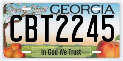 GA license plate CBT2245