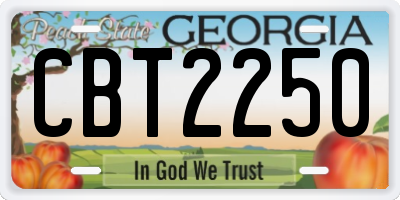 GA license plate CBT2250