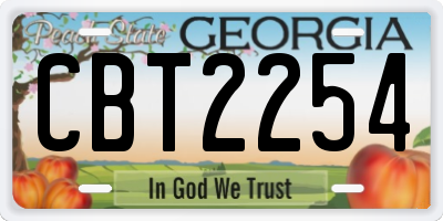 GA license plate CBT2254