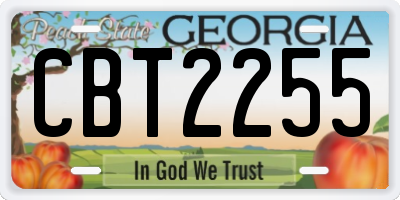 GA license plate CBT2255