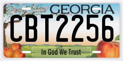 GA license plate CBT2256