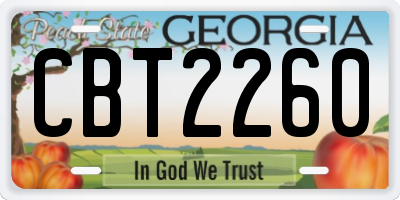 GA license plate CBT2260