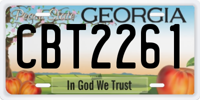 GA license plate CBT2261