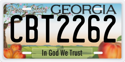 GA license plate CBT2262