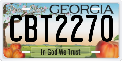 GA license plate CBT2270
