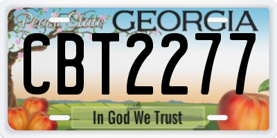 GA license plate CBT2277