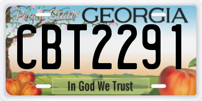 GA license plate CBT2291