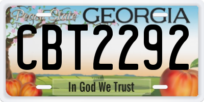 GA license plate CBT2292