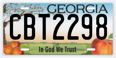 GA license plate CBT2298