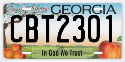 GA license plate CBT2301
