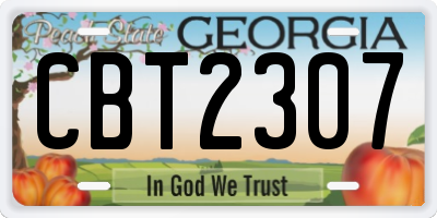 GA license plate CBT2307