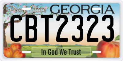 GA license plate CBT2323