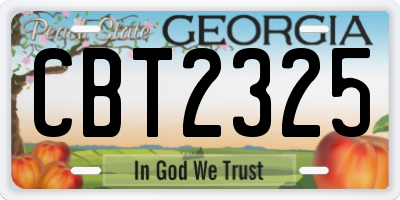 GA license plate CBT2325