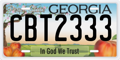 GA license plate CBT2333