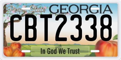 GA license plate CBT2338