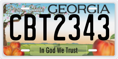 GA license plate CBT2343