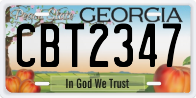 GA license plate CBT2347