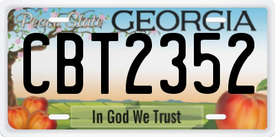 GA license plate CBT2352