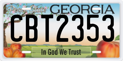 GA license plate CBT2353