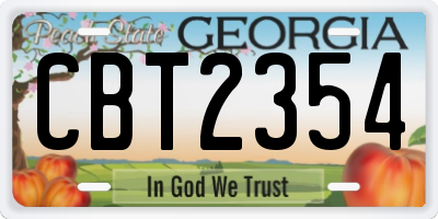 GA license plate CBT2354