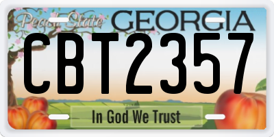 GA license plate CBT2357