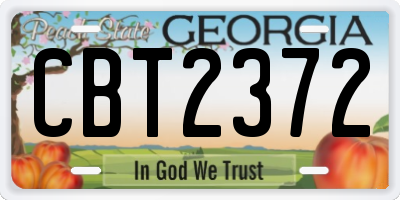 GA license plate CBT2372