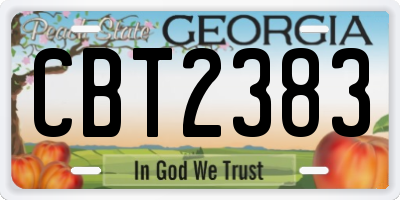 GA license plate CBT2383