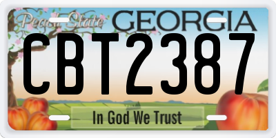 GA license plate CBT2387