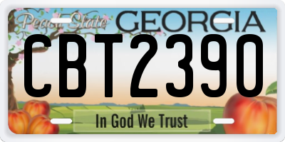 GA license plate CBT2390