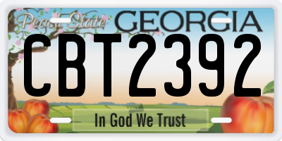 GA license plate CBT2392