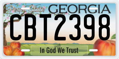 GA license plate CBT2398