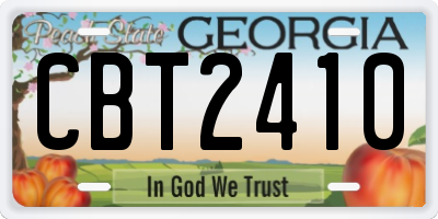 GA license plate CBT2410