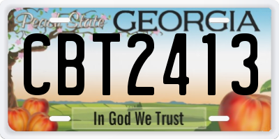 GA license plate CBT2413