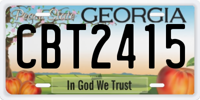 GA license plate CBT2415