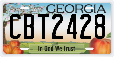 GA license plate CBT2428