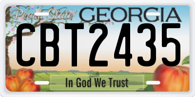 GA license plate CBT2435