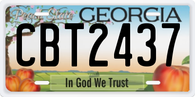 GA license plate CBT2437