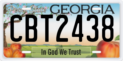 GA license plate CBT2438