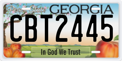 GA license plate CBT2445