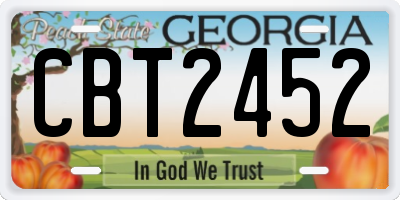 GA license plate CBT2452