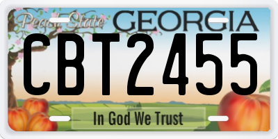GA license plate CBT2455