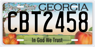 GA license plate CBT2458