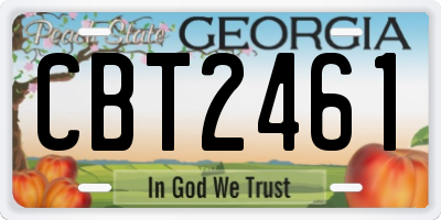 GA license plate CBT2461