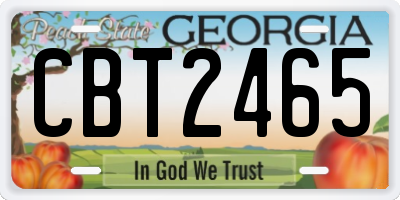 GA license plate CBT2465