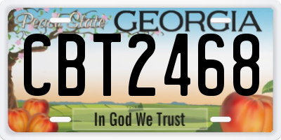 GA license plate CBT2468