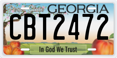 GA license plate CBT2472