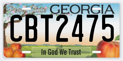 GA license plate CBT2475